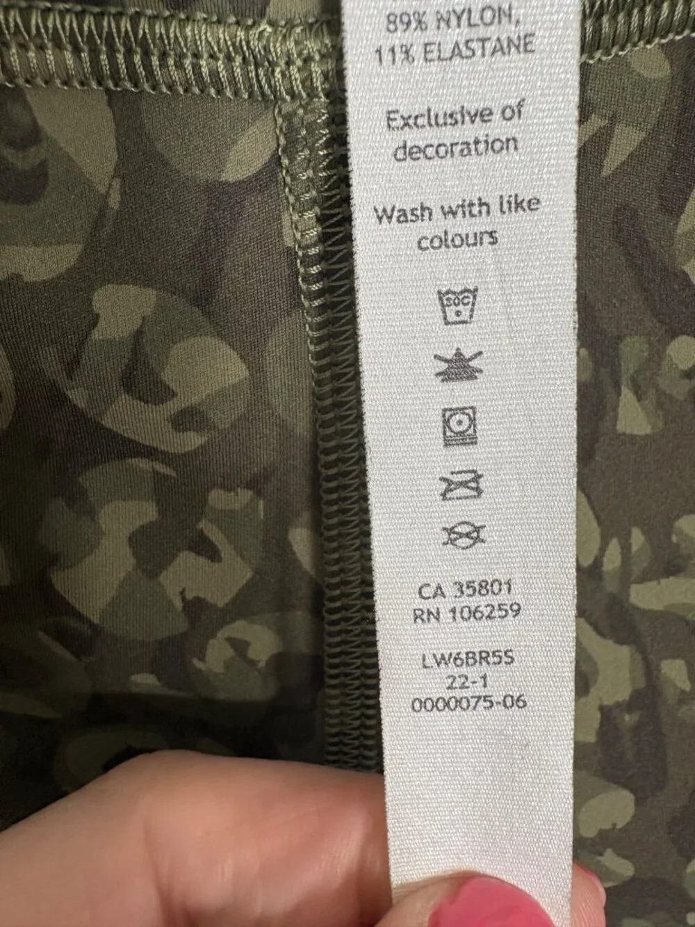 Lululemon Base Pace High-Rise Crop Green Camo-sz 2